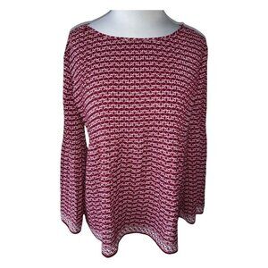 Max Studio peplum sleeve oversized burgundy red heart tunic new size medium